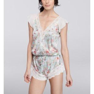 Fiorentina Lace V-Neck Floral Romper Size M(US)